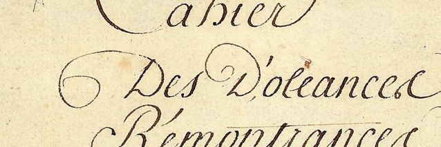 Les cahiers de doléances