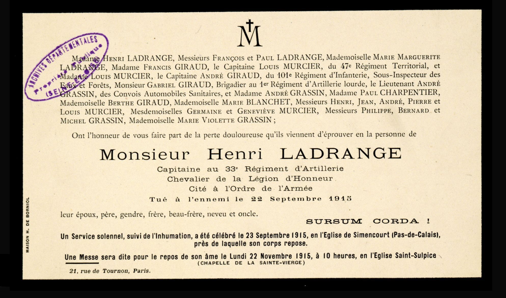 Les victimes de guerre