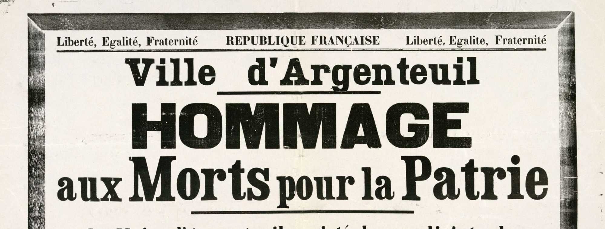 L'armistice et l'hommage aux morts